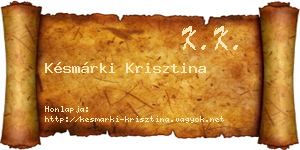 Késmárki Krisztina névjegykártya