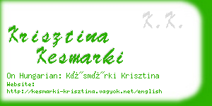 krisztina kesmarki business card